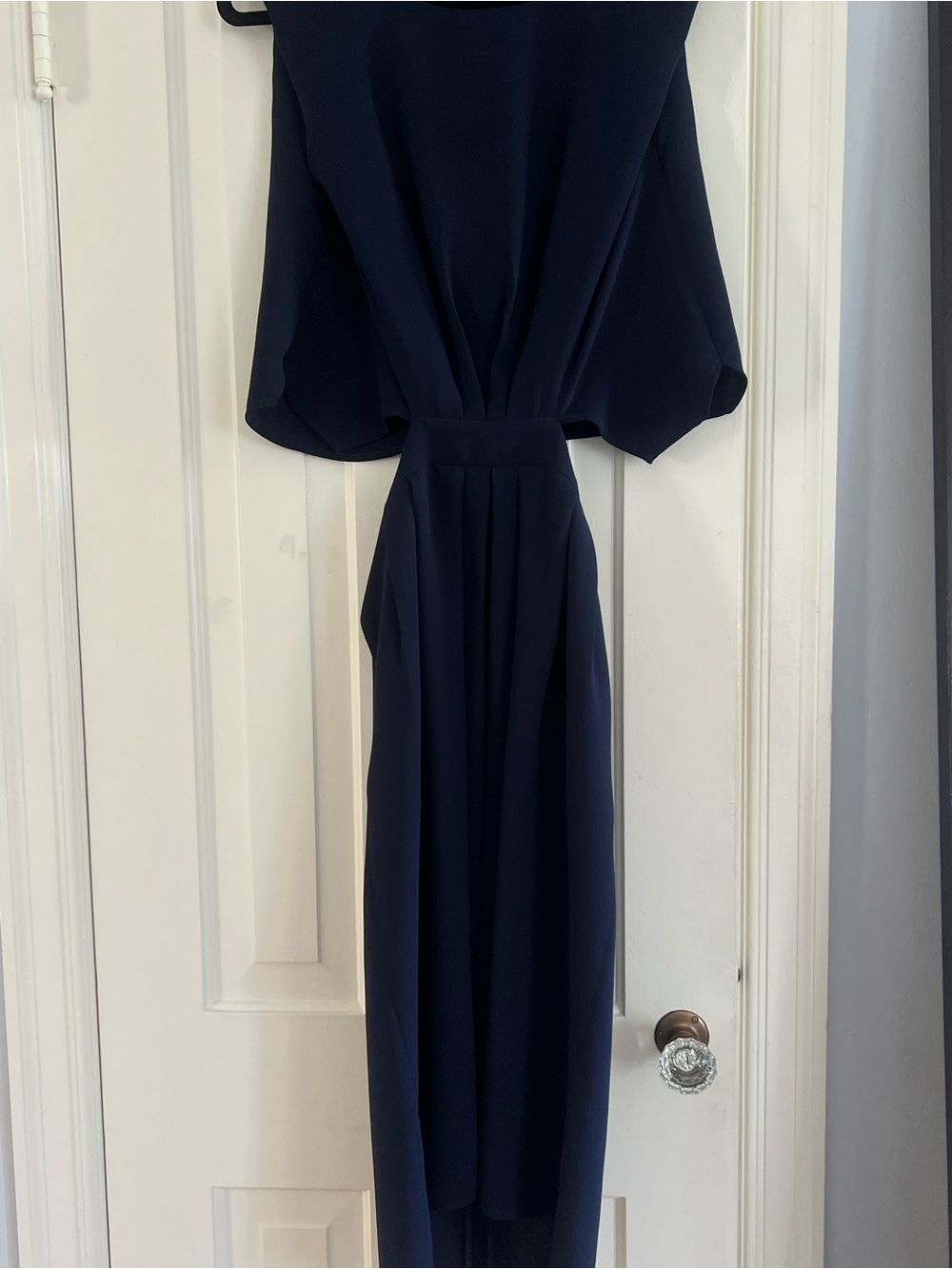 Elegant Navy Blue Women's Draped